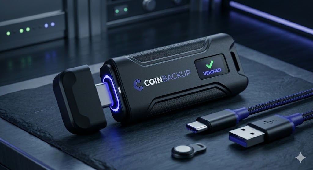 CoinBackup Secure USB-C Recovery Key